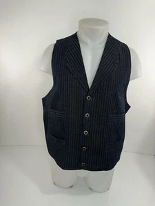 FRONTIER CLASSICS - Waistcoat Striped Mens L Western Vest - MINT - Picture 1 of 5