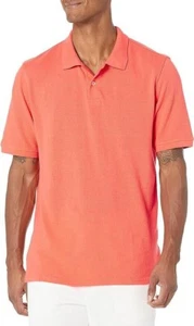 🌟Men's Regular-Fit Cotton Pique Polo Shirt, Orange🍊 UK XS🌟 - Picture 1 of 4