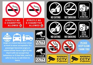✅ Pegatinas Profesionales Taxi y Coche PCO (12 x Pegatinas en A4) 100% Impermeables ✅ - Imagen 1 de 2