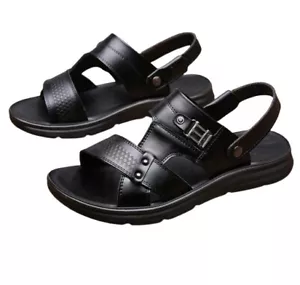 Men's Boy's leather Slipper 2 in 1 sandal slipper stylish beach holiday sandals - Picture 1 of 14