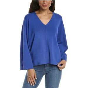 $398 LAFAYETTE 148 Sweater Women XL V-Neck Monochromatic 3/4 Dolman Sleeve Crop - Picture 1 of 15