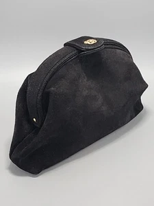 Vintage Black Suede Pirovano Clutch - Bild 1 von 8