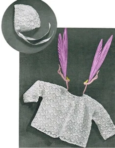 Rare! Vintage Baby Knitting Pattern Shetlands Exquisite Lace Matinee Coat 0-4ms - Picture 1 of 4