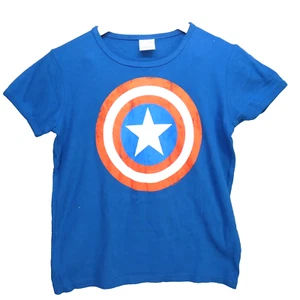 Captain America Shield  T Shirt Blue Marvel 100% Cotton Short Sleeve size S - Picture 1 of 7