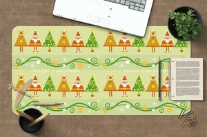 3D Yellow-Green Pines I55 Christmas Non-slip Desk Mat Keyboard Pad An - Picture 1 of 7