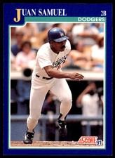 1991 SCORE JUAN SAMUEL LOS ANGELES DODGERS #446