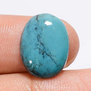 100% Natural Turquoise Oval Shape Cabochon Loose Gemstone 5 Ct 15X11X2mm OA-7136 - Picture 1 of 5