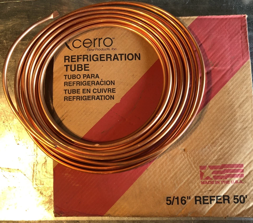 TUBO DE COBRE BLANDO DE PARED 5/16” OD X 0,030” PRECIO POR PIE / COMPRA MÍNIMA DE 10’ Foto 1 de 1