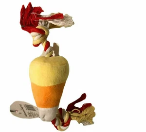 Spooky Village Pet Halloween Plush Candy Corn with Knot Ends Gift Dog Free Ship - Picture 1 of 4