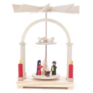Mini pecora presepe piramide tedesca legno artigianale 2 livelli - PYD074X106 - Foto 1 di 1
