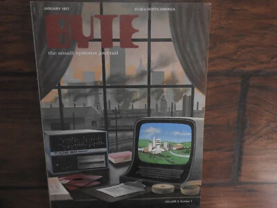 1977 JANUARY BYTE MAGAZINE - SMALL SYSTEMS JOURNAL COVER  Free Shipping Vol 2 #1 - Image 1 of 2