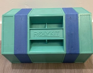 Vintage ROLYKIT Storage System Organizer Box  Green & Blue Crafts Sewing ** - Picture 1 of 7