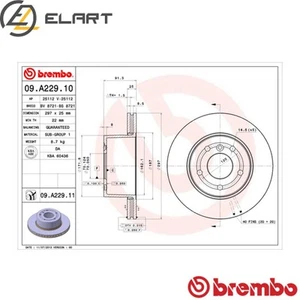2x BRAKE DISC 09.A229.11 FOR LAND ROVER DISCOVERYII 15/10/16P 2.5L 5cyl 3.9L - Picture 1 of 7