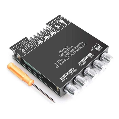 RUIZHI 2.1-Kanal Verstärkerplatine Bluetooth 2x50W+100W TPA3116 12–24V DIY - Bild 1 von 4