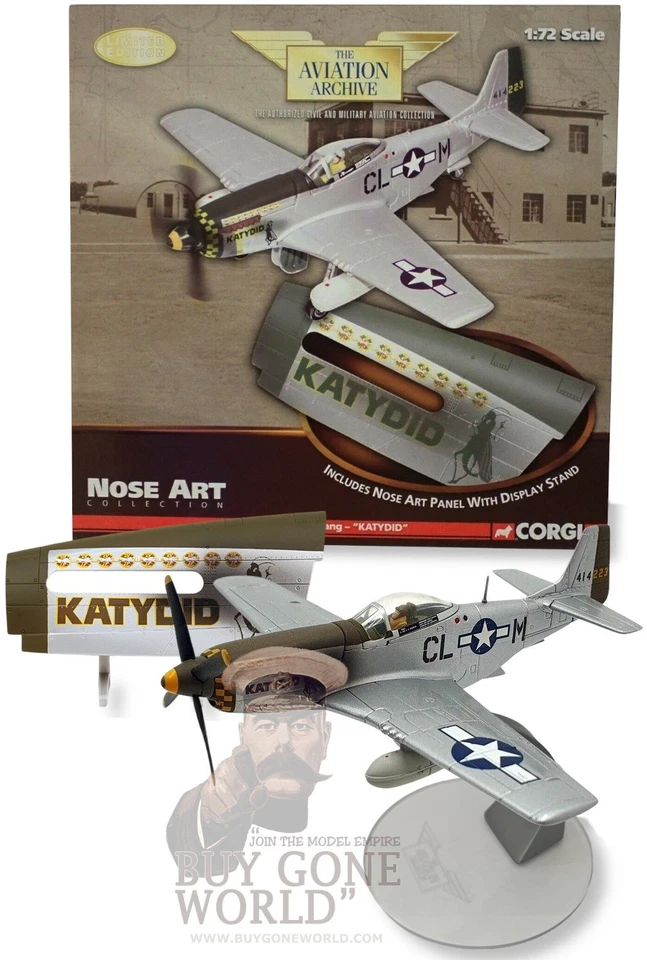 P-51D MUSTANG "KATYDID" NOSE ART USAAF LT COL RIGHETTI 1945 - CORGI US32218 1/72 - Image 1 of 1