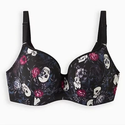 Sujetador Torrid Mujer Talla 40G Negro Calavera Estampado Rosa 360 Alisador Balconette Nuevo Foto 1 de 4