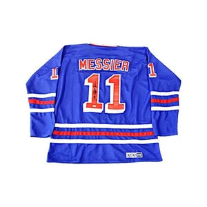 Maglietta personalizzata Mark Messier New York Rangers firmata blu autografata (Steiner CX) - Foto 1 di 3