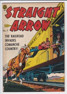 Straight Arrow #7 (1950) Golden Age Western Comic VF– Railroad Cover ME - Picture 1 of 9