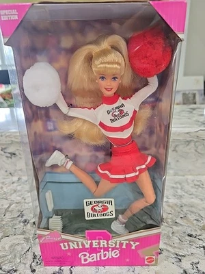 University Barbie Georgia Bulldogs Cheerleader Doll 1996 Mattel - Image 1 of 4