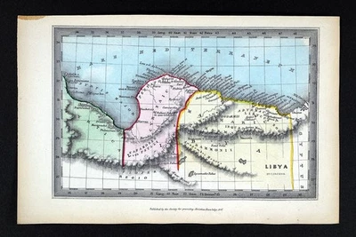 1847 年弓箭手地图 古利比亚 Syrtica Cyrenaica Marmarica Cyrene Africa SPCK — 第 1/4 张图片