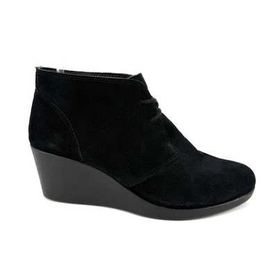 Crocs Leigh Gamuza Cuña Botín Mujer Talla 8 Negro Gamuza Cuero Botines Foto 1 de 4