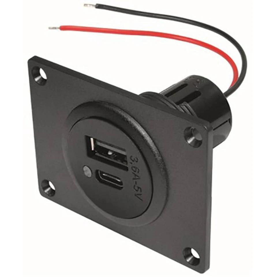 ProCar Power USB-C®/A Doppelsteckdose 12 oder 24 V/DC - Bild 1 von 1