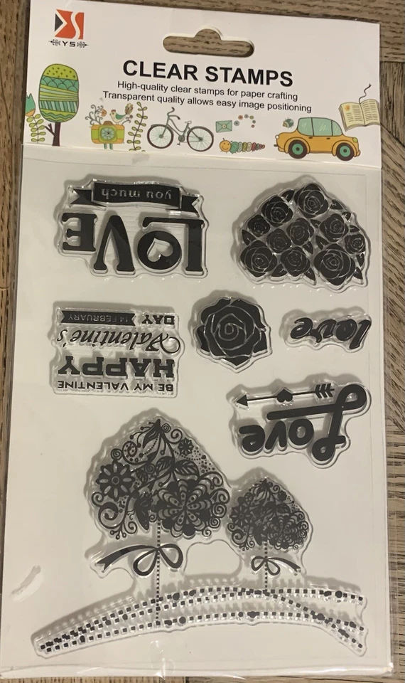 YS Clear Stamps (Keys/ Love / Forever) 12 Pcs.