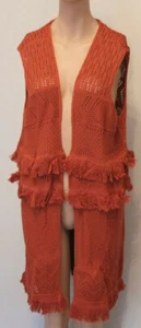 Ulla Popken Knit Long Cardigan Size 50 52 NEW Cape Brick - Picture 1 of 9