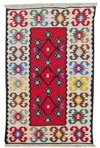 Amazing Hand Knotted Vintage Turkish Kilim Kilm Wool Area Rug 4 x 2 Ft - Picture 1 of 8