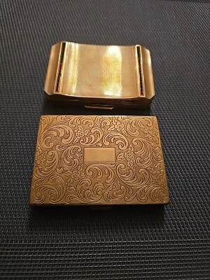 Poudriers anciens métal doré ( lot de 2 pièces ) - Photo 1/4