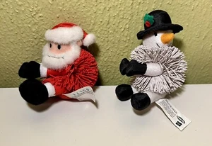 2X VINTAGE 90'S KOOSH CHRISTMAS LIMITED EDITION SANTA/Snowman - Picture 1 of 10