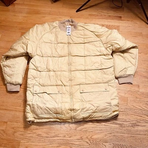 NEW With Tags Down Puffer Jacket Banana Cream Size 3XL Delf Wear Vtg Y2K 90s - Picture 1 of 8