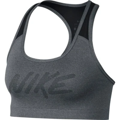 Nike Victory Medium-Impact Grey/Black Graphic Sports Bra (928871-091) Size S - Image 1 of 4