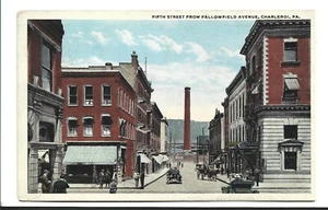 QUINTO ST DE FALLOWFIELD AVE ~ CHARLEROI, PA -PM 1921 - Imagen 1 de 2