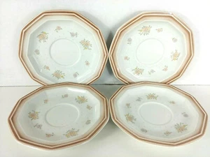 4 MIKASA "SUNNY WINDOW" FR303 COUNTRY PLACE COUNTRY saucers 6.25" - Picture 1 of 5