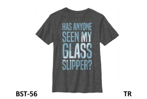 Disney Princess Missing Slipper Boy's Crew Tee, Charcoal Heather, Medium - Picture 1 of 3