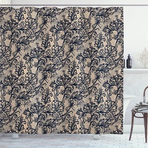 Gothic Shower Curtain Nature Inspired Feminine Print for Bathroom - Picture 1 of 8