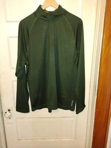 Camisa deportiva Reebok para hombre grande verde micro rayas 1/4 cremallera cuello alto - Imagen 1 de 6