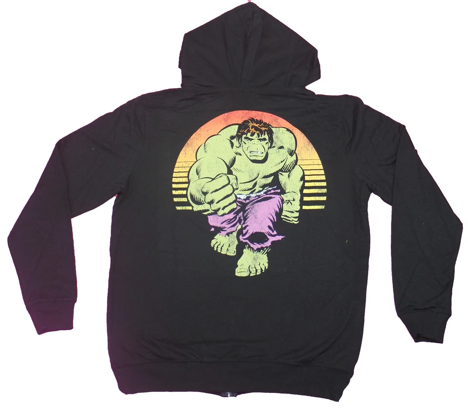Sudadera con capucha Hulk para hombre - Increíble solapa de postura retro y espalda Foto 1 de 1