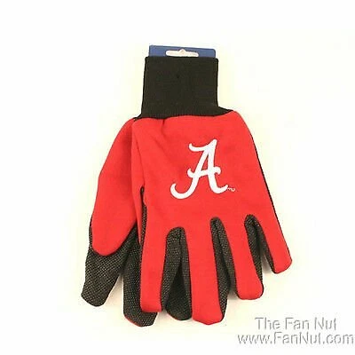 Alabama Crimson Tide Two Tone Pair GRIP Gloves Sport Work Utility University of Cover