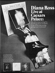 1974 Diana Ross Live at Caesars Palace album release retro photo print ad LA25