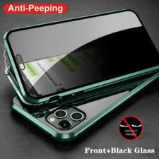 Magnetic Glass Privacy Case Anti Peep Screen For i Phone 11 Pro Max XR X 8 Plus+