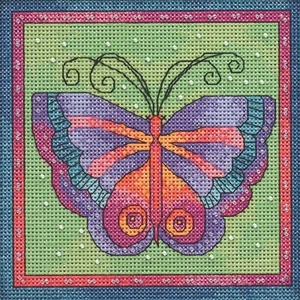 Butterfly Lime Cross Stitch Kit Mill Hill 2019 Laurel Burch LB141912 - Picture 1 of 2