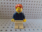  Lego Figur Town Mann dunkelblau kariertes Shirt twn075 7635