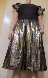 Vintage GEORGE GROSS Metallic Lame/Silk Prom Glamour dress - Picture 1 of 23