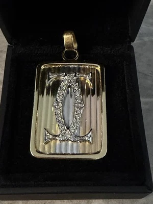 Vintage Anhänger Tricolore im Cartier Style 750 mit Brillanten 18K 750 9,2 Gramm - Bild 1 von 4