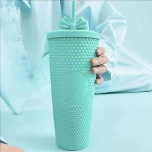 Starbucks 2025 China Summer Dopamine Blue 26oz Studded Tumbler with Topper - Picture 1 of 2