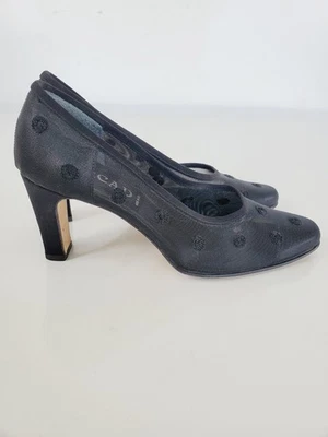 Zapatos de salón Arcadi para mujer de malla con puntos talla 35 negros con tacones hechos en Italia Foto 1 de 4