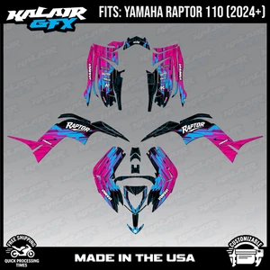 Graphics Kit for Yamaha Raptor 110 (2024-2025) Fracture Series - MAGENTA - Picture 1 of 4