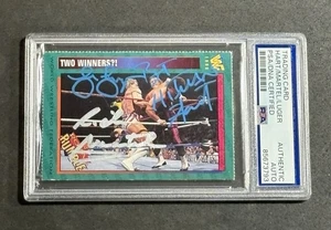 BRET HART, LEX LUGER, RICK MARTEL 1996-98 WWF MAGAZINE SIGNED AUTO CARD PSA/DNA - Picture 1 of 2